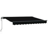 Retractable Awning Black 350 x 200 cm Polyester, Aluminium