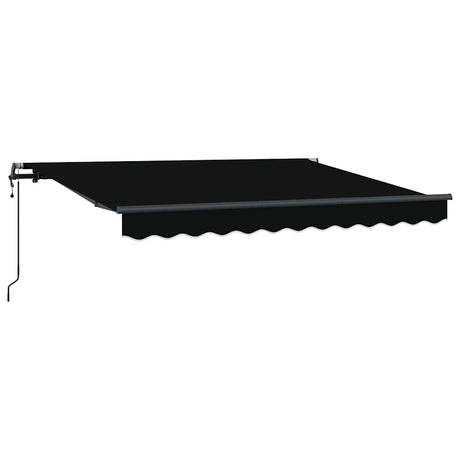 Retractable Awning Black 350 x 200 cm Polyester and Aluminium