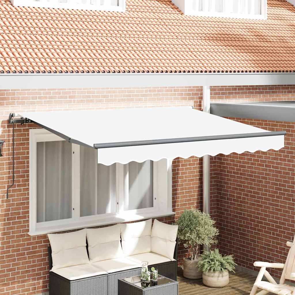 Retractable Awning White 350 x 200 cm Polyester and Aluminium