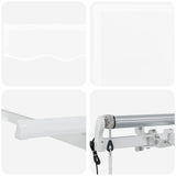 Retractable Awning White 350 x 200 cm Polyester, Aluminium