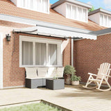 Retractable Awning White 350 x 200 cm Polyester, Aluminium