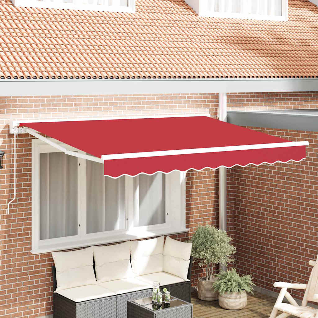 Retractable Awning Manual Red 350x200 cm Fabric
