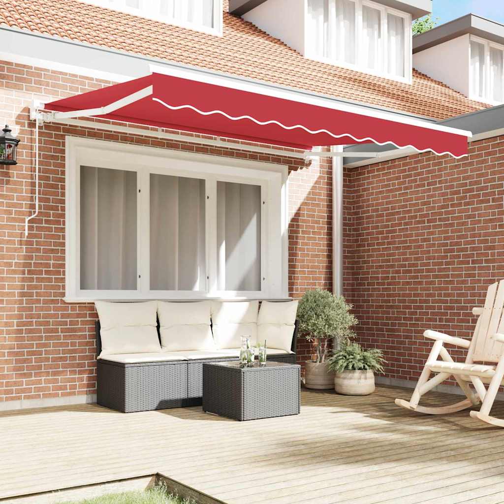 Retractable Awning Manual Red 350x200 cm Fabric