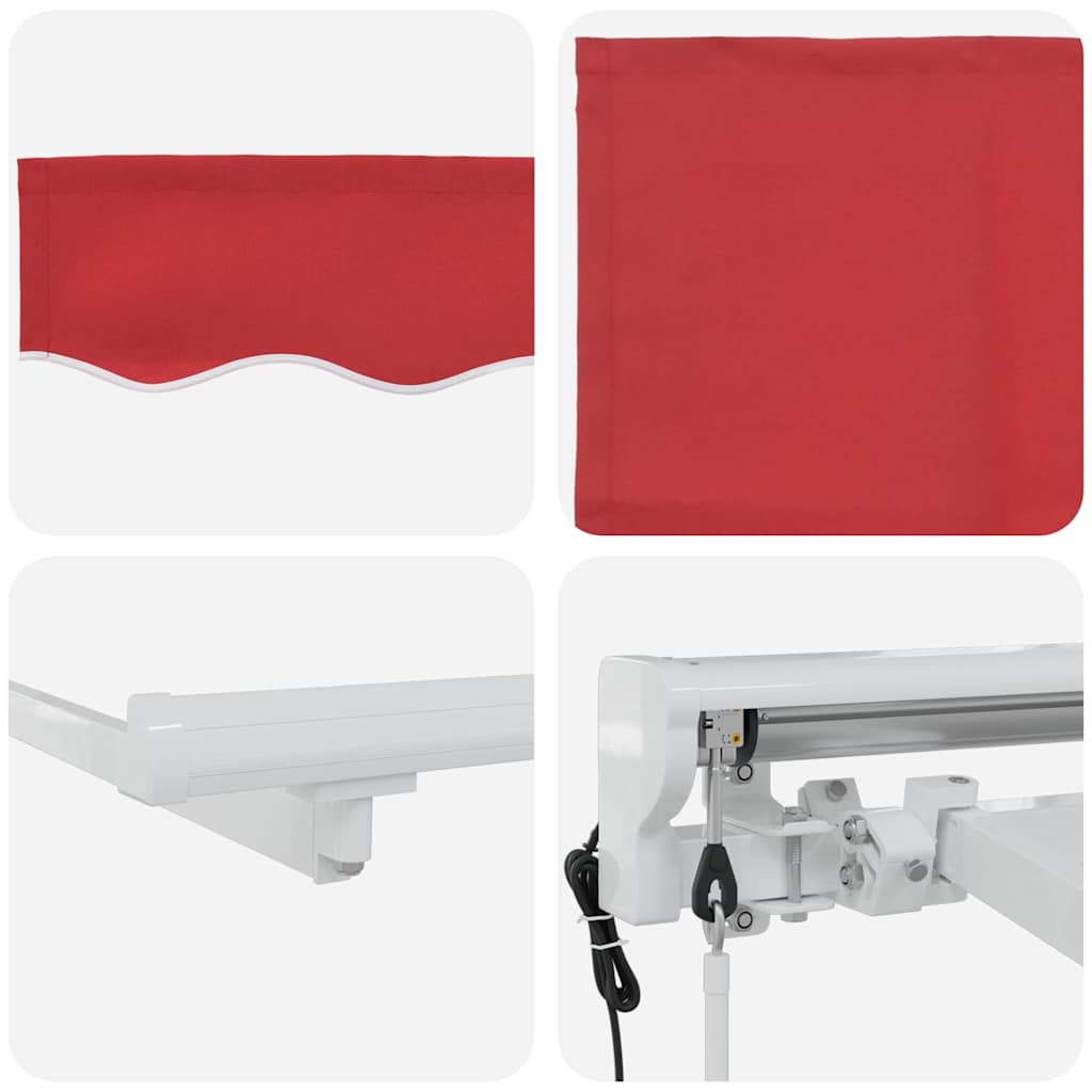 Retractable Awning Manual Red 350x200 cm Fabric