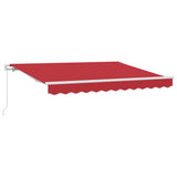Retractable Awning Red 350 x 200 cm Polyester, Aluminium