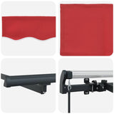 Retractable Awning Red 350 x 200 cm Polyester, Aluminium
