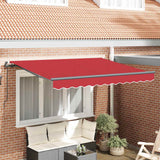 Retractable Awning Red 350 x 200 cm Polyester and Aluminium