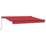 Retractable Awning Red 350 x 200 cm Polyester, Aluminium