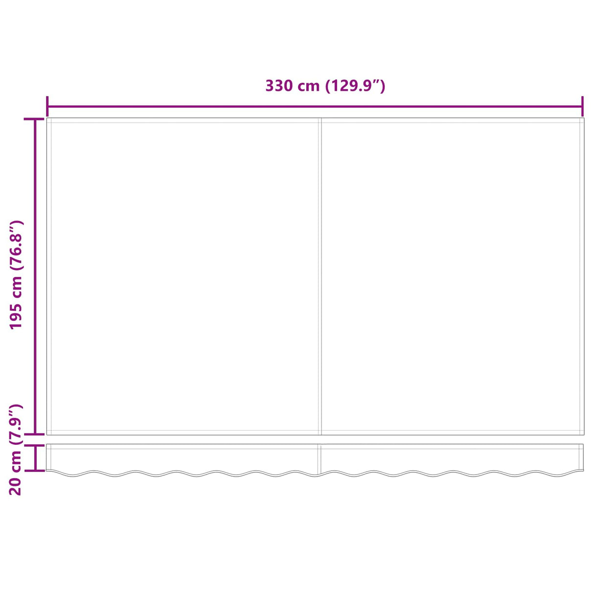 Retractable Awning Manual Red 350 x 200 cm Fabric
