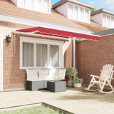 Retractable Awning Red 350 x 200 cm Polyester, Aluminium