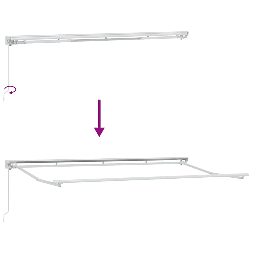 Retractable Awning Manual Blue and White 400x200 cm Fabric