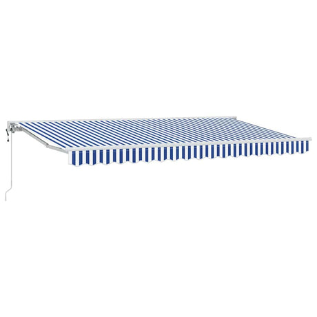 Retractable Awning Manual Blue and White 400x200 cm Fabric