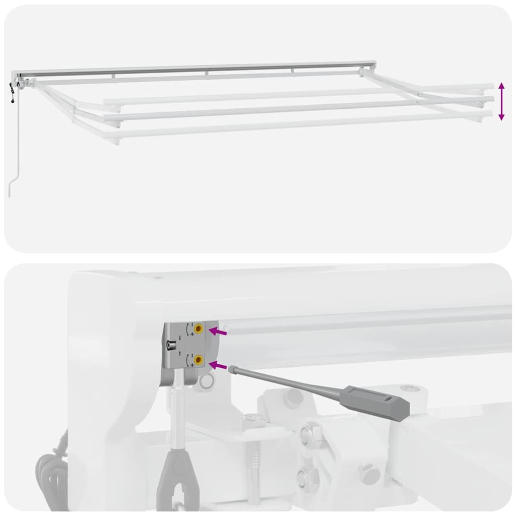 Retractable Awning Manual Blue and White 400x200 cm Fabric