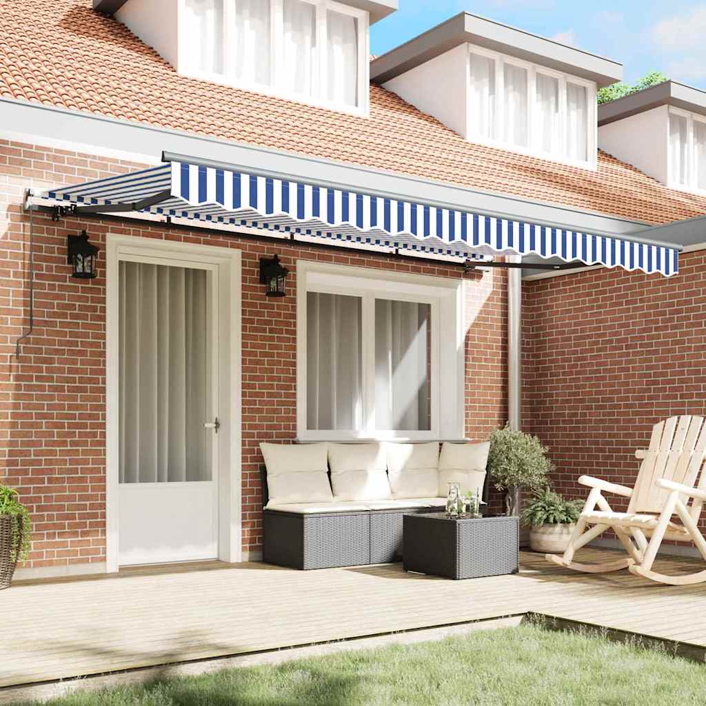 Retractable Awning Blue, White 400 x 200 cm