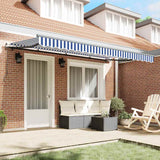 Retractable Awning Blue, White 400 x 200 cm