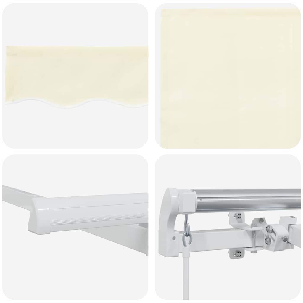 Retractable Awning Cream 400 x 200 cm Polyester, Aluminium