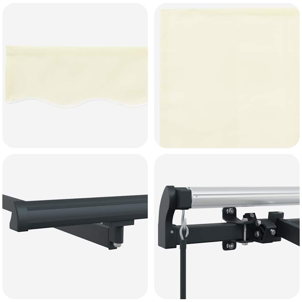 Retractable Awning Cream 400 x 200 cm Polyester, Aluminium