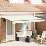 Retractable Awning Cream 400 x 200 cm Polyester, Aluminium