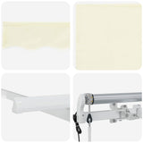 Retractable Awning Cream 400 x 200 cm Polyester, Aluminium