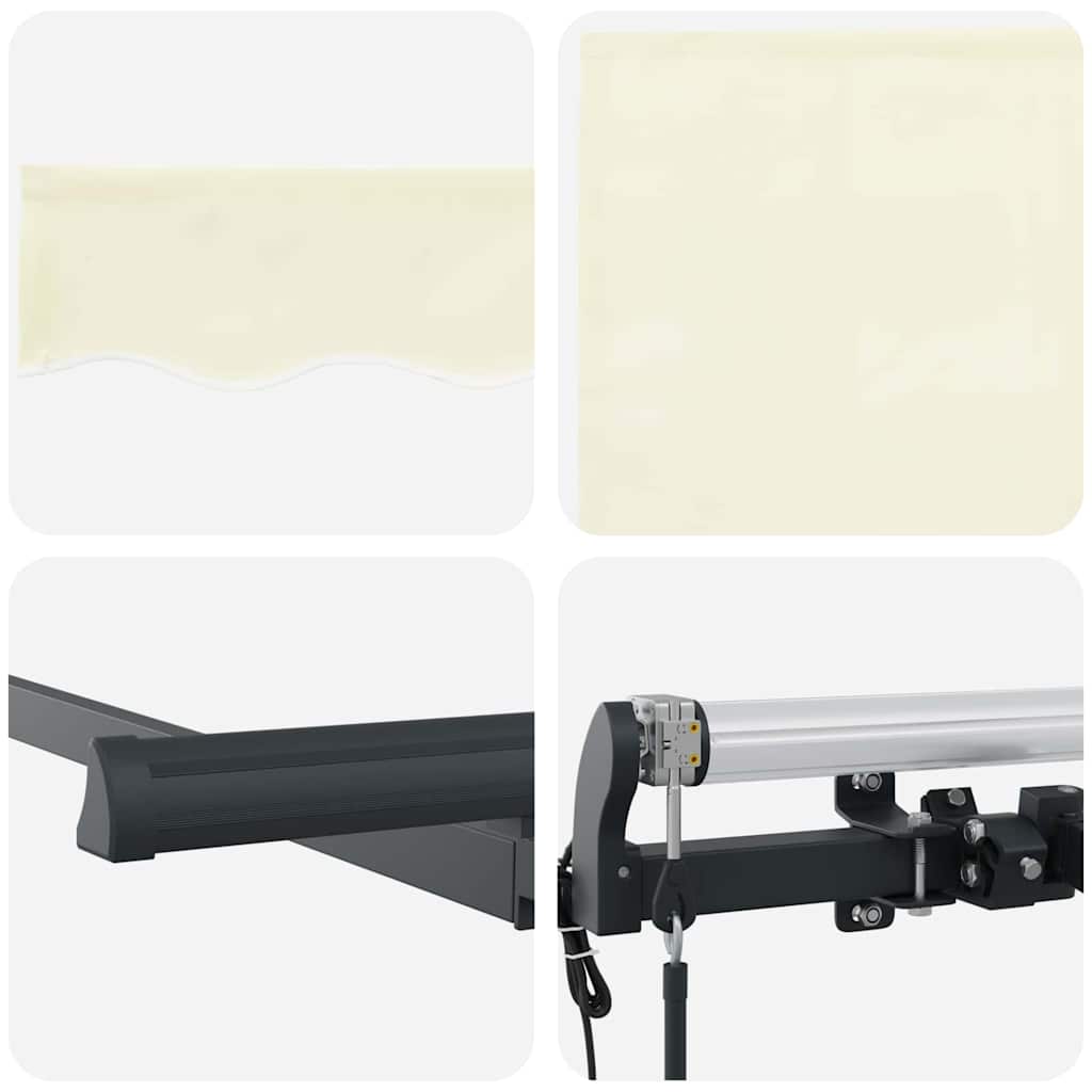 Retractable Awning Cream 400 x 200 cm Polyester, Aluminium