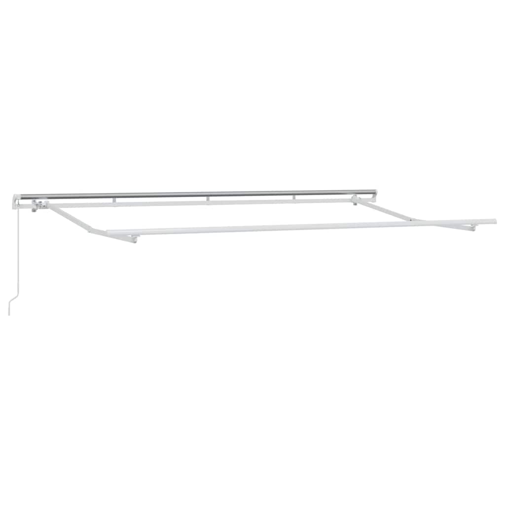 Retractable Awning Manual Blue and White 400 x 200 cm Fabric