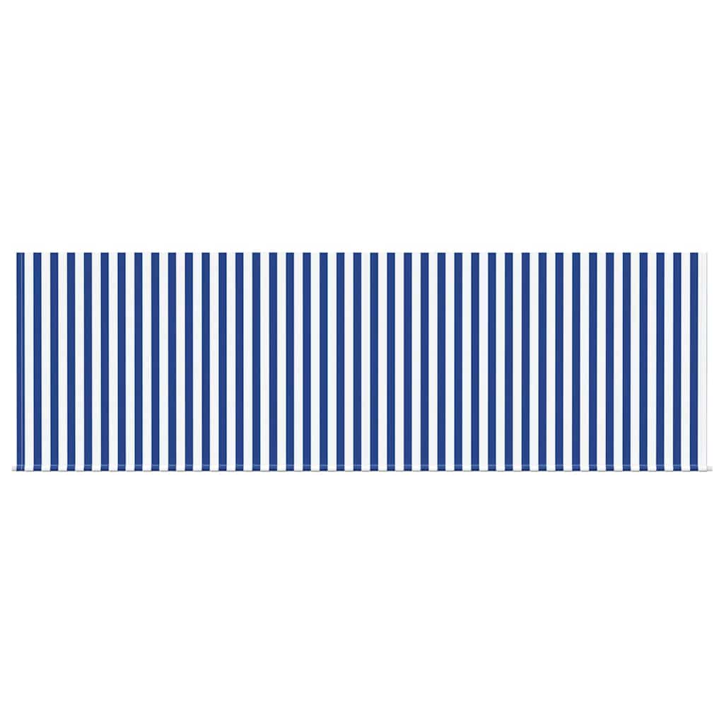 Retractable Awning Manual Blue and White 400 x 200 cm Fabric