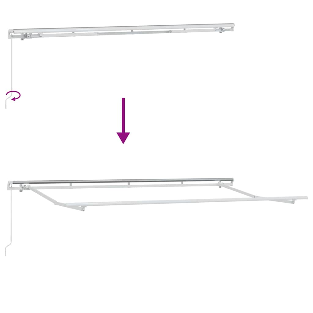 Retractable Awning Manual Blue and White 400 x 200 cm Fabric