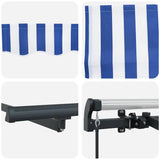 Retractable Awning Manual Blue and white 400 x 200 cm Fabric