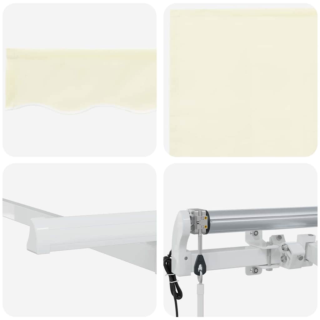 Retractable Awning Cream and white 400 x 200 cm