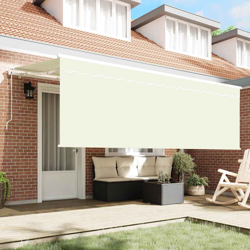 Retractable Awning Cream and white 400 x 200 cm