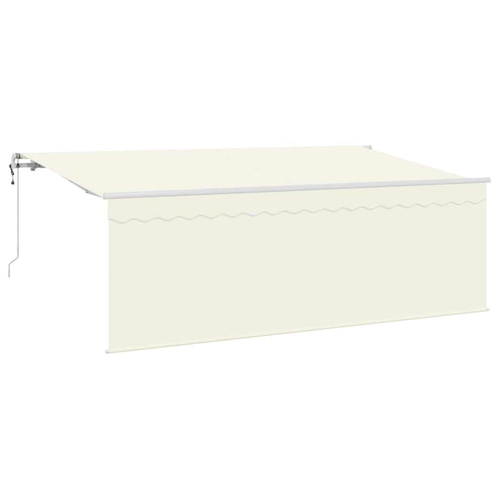 Retractable Awning Cream and white 400 x 200 cm