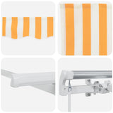 Retractable Awning Manual Yellow and White 400 x 200 cm
