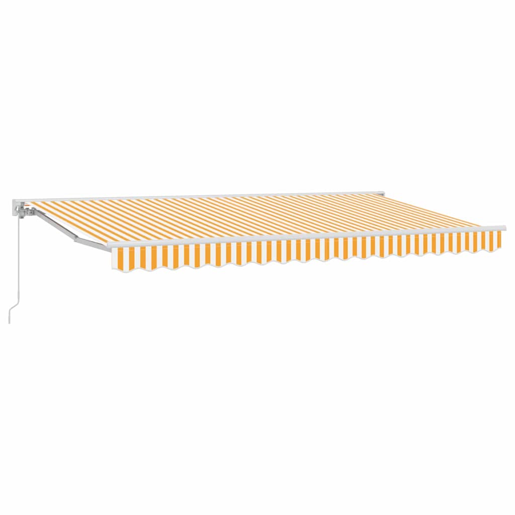 Retractable Awning Manual Yellow and White 400x200 cm Fabric