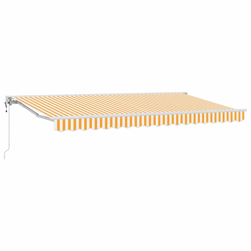 Retractable Awning Yellow and White 400x200 cm Fabric