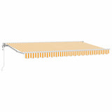 Retractable Awning Yellow and White 400x200 cm Fabric