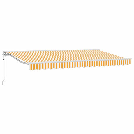 Retractable Awning Yellow and White 400x200 cm Fabric