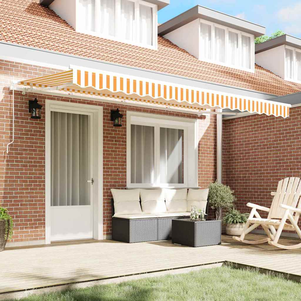 Retractable Awning Yellow, White 400 x 200 cm