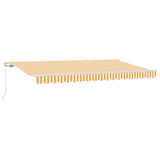 Retractable Awning Yellow and White 400 x 200 cm