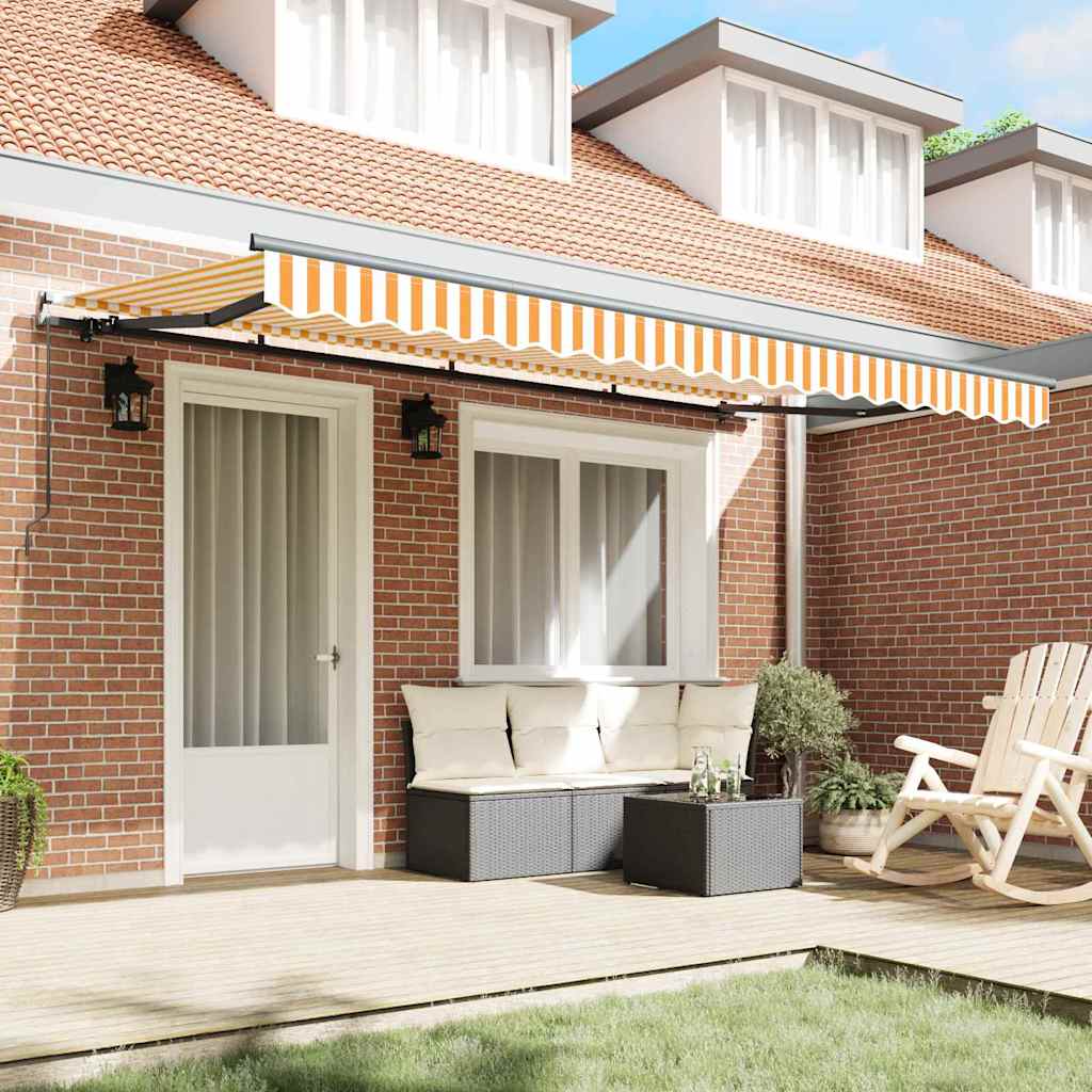 Retractable Awning Yellow, White 400 x 200 cm