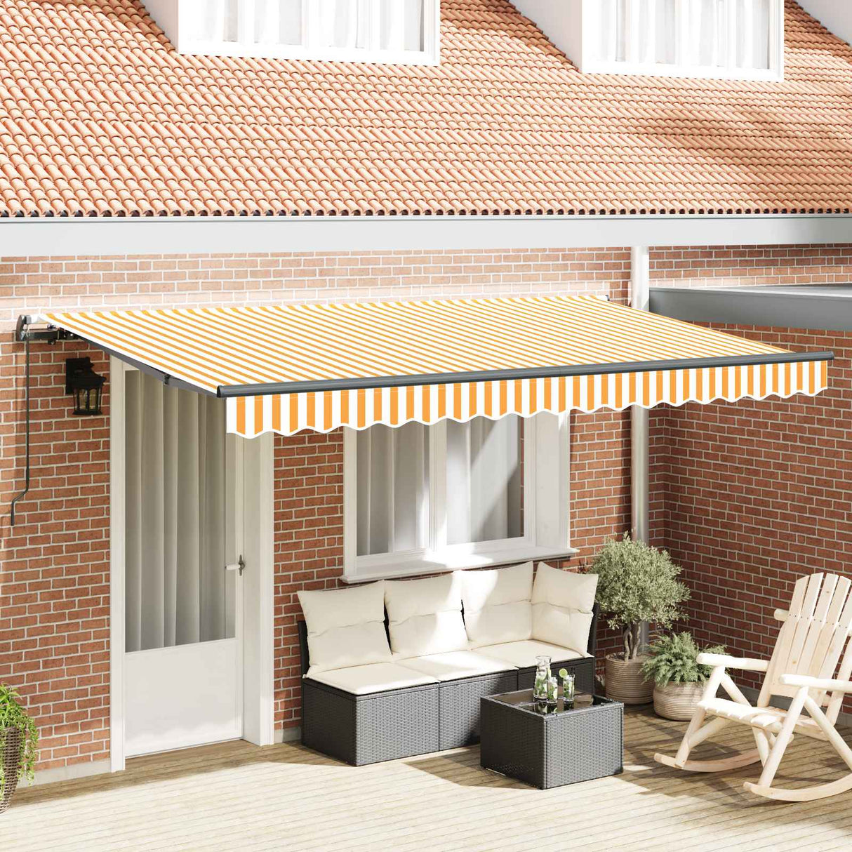 Retractable Awning Manual Yellow 400 x 200 cm Fabric