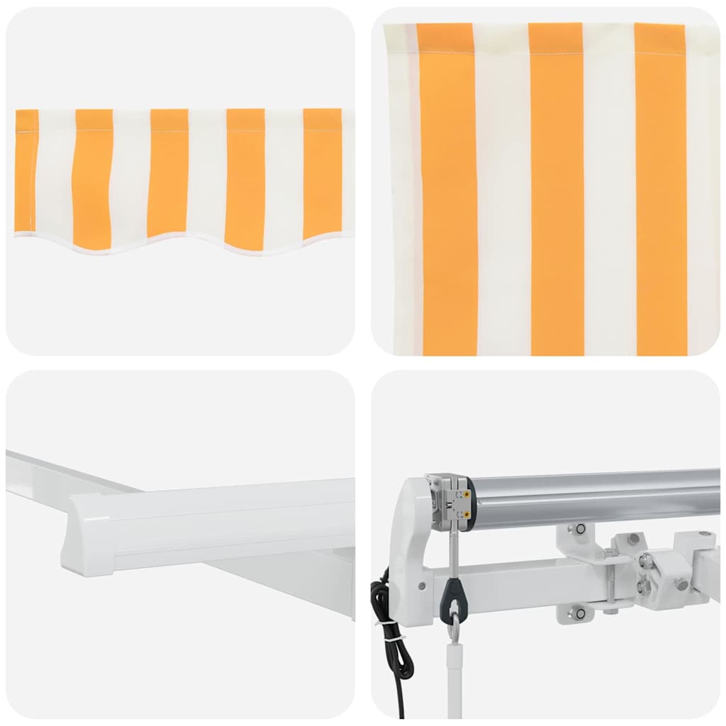 Retractable Awning Yellow, White 400 x 200 cm