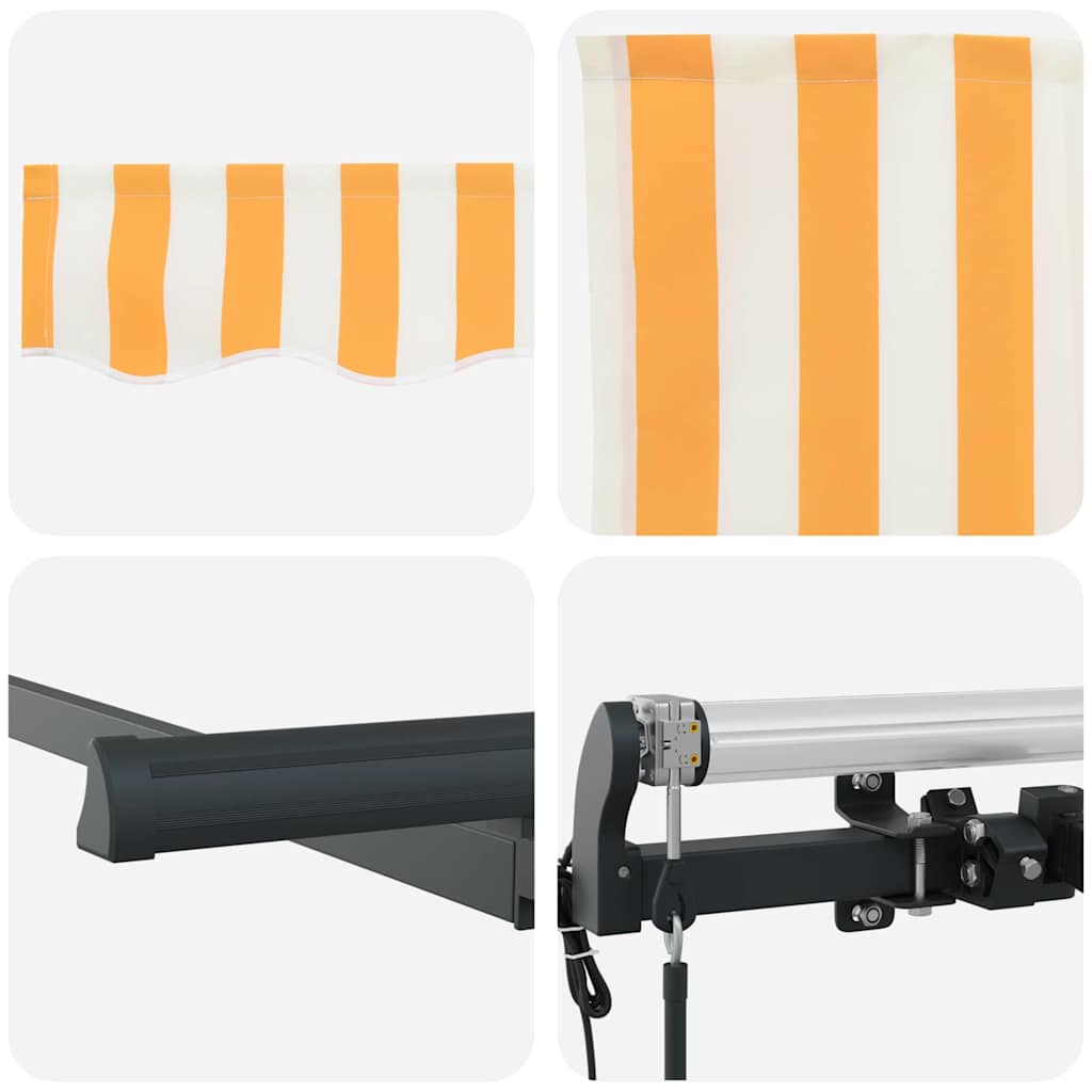 Retractable Awning Yellow, White 400 x 200 cm