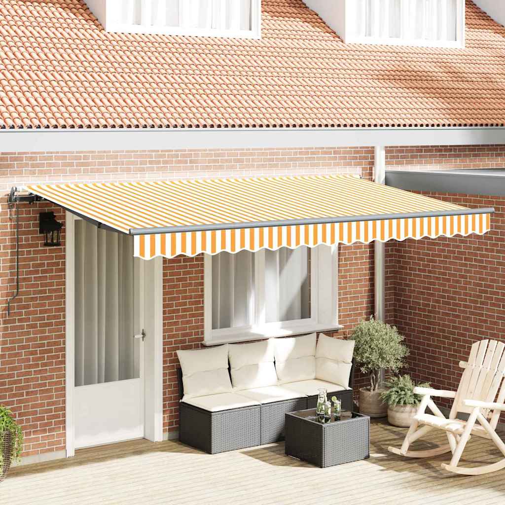 Retractable Awning Yellow, White 400 x 200 cm