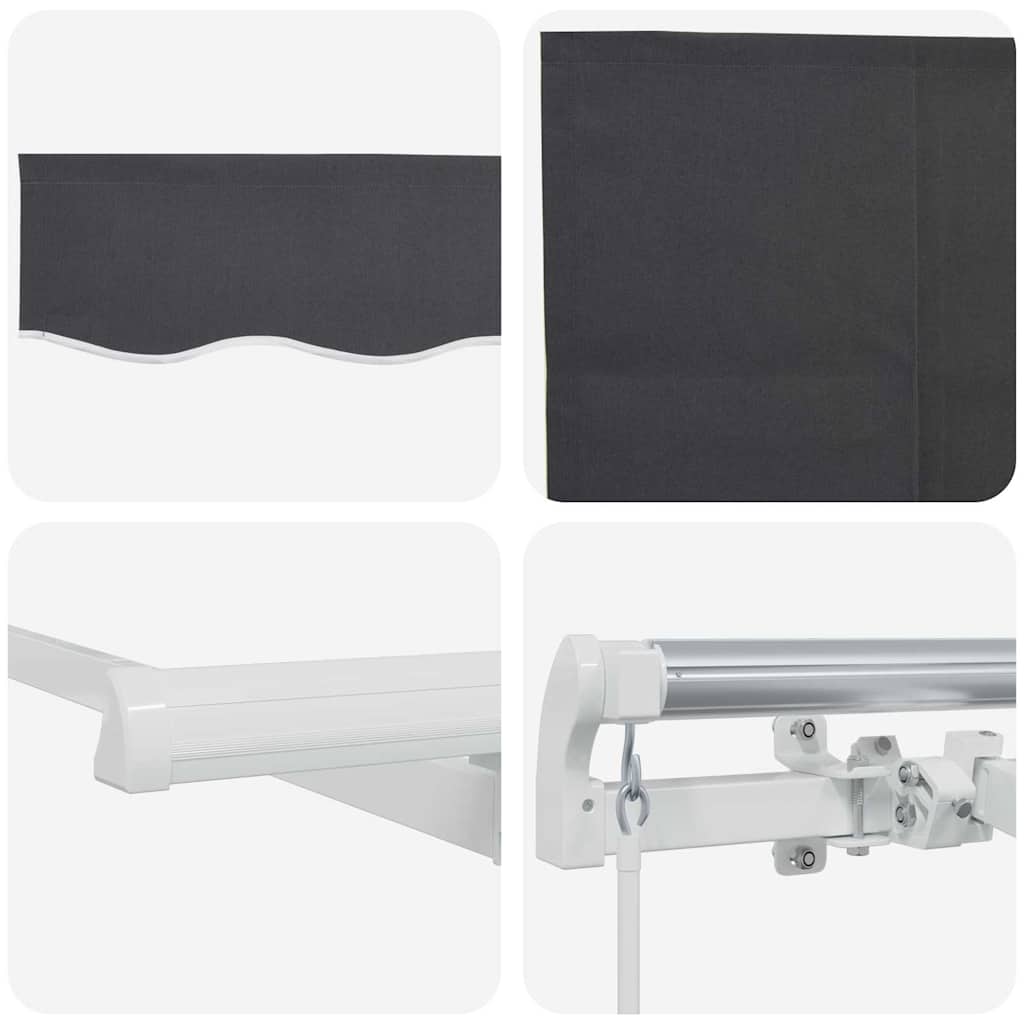 Retractable Awning Anthracite 400 x 200 cm Polyester, Aluminium