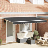 Retractable Awning Anthracite 400 x 200 cm Polyester, Aluminium