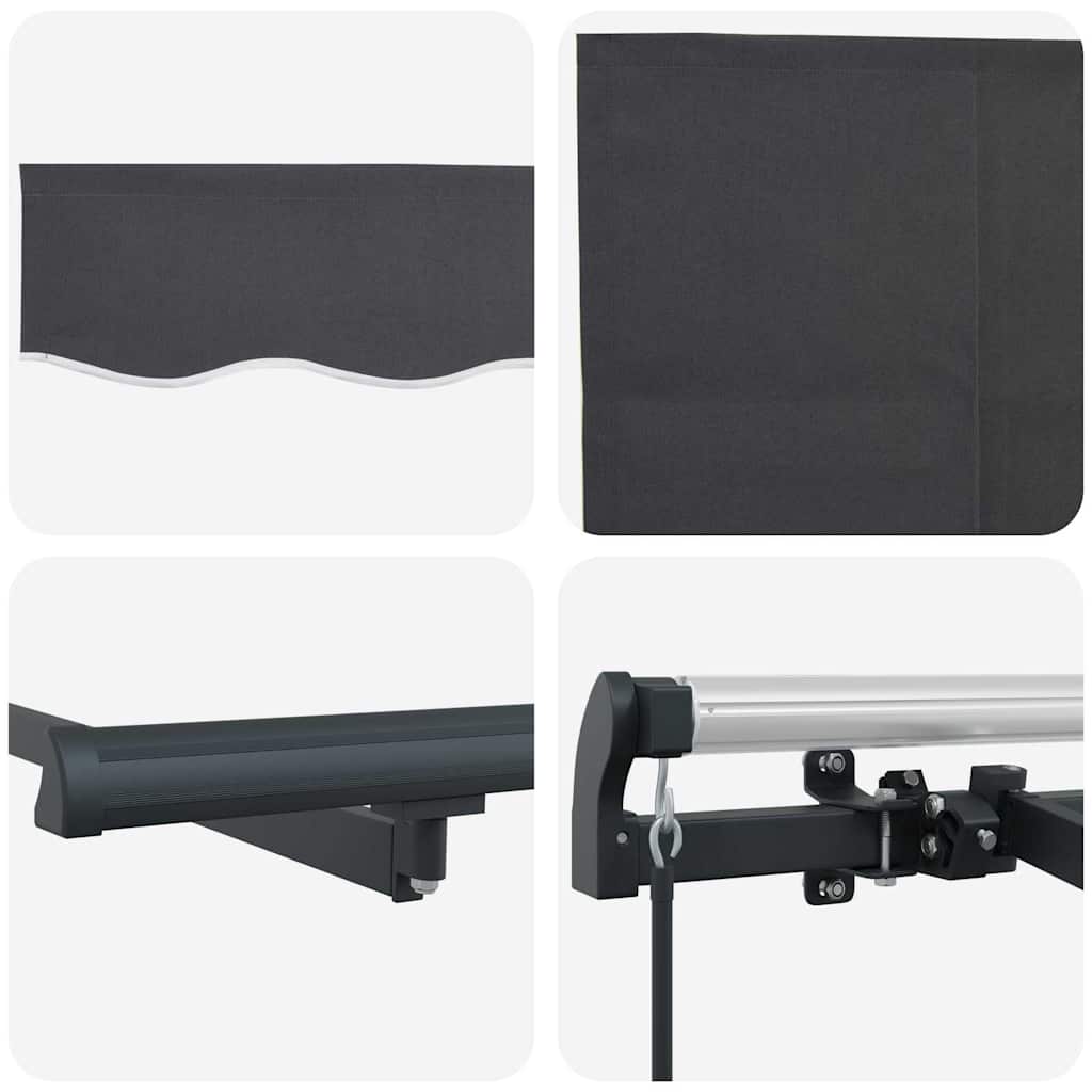 Retractable Awning Anthracite 400 x 200 cm Polyester, Aluminium