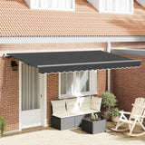 Retractable Awning Anthracite 400 x 200 cm Polyester, Aluminium