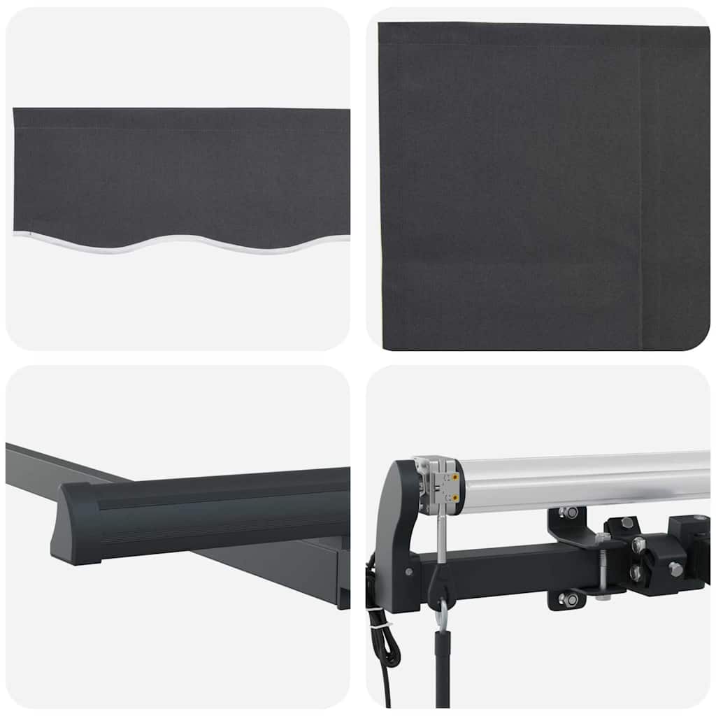 Retractable Awning Anthracite 400 x 200 cm Polyester, Aluminium