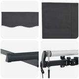 Retractable Awning Anthracite 400 x 200 cm Polyester, Aluminium