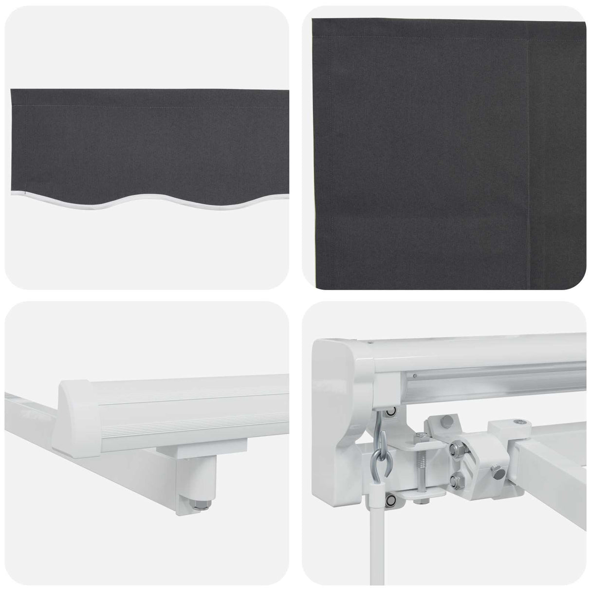 Retractable Awning Retractable Manual Anthracite 400 x 200 cm